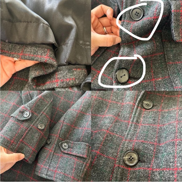 VINTAGE 80s WOOLRICH Windowpane Wool Overcoat size Medium. - Picture 7 of 8